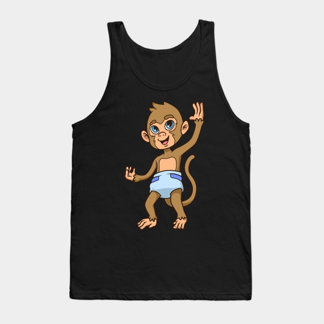 Kawaii Baby Monkey Tank Top by Modern Medieval Design